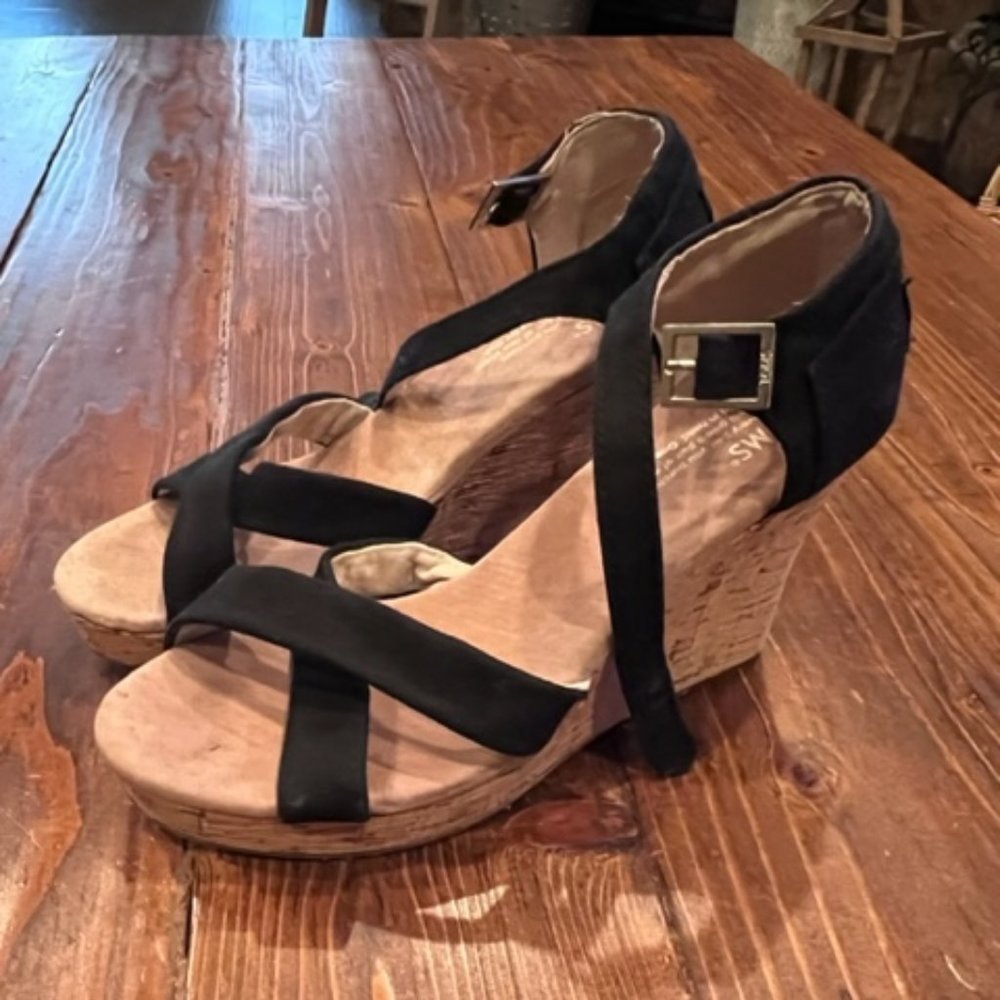 Black Toms Wedges